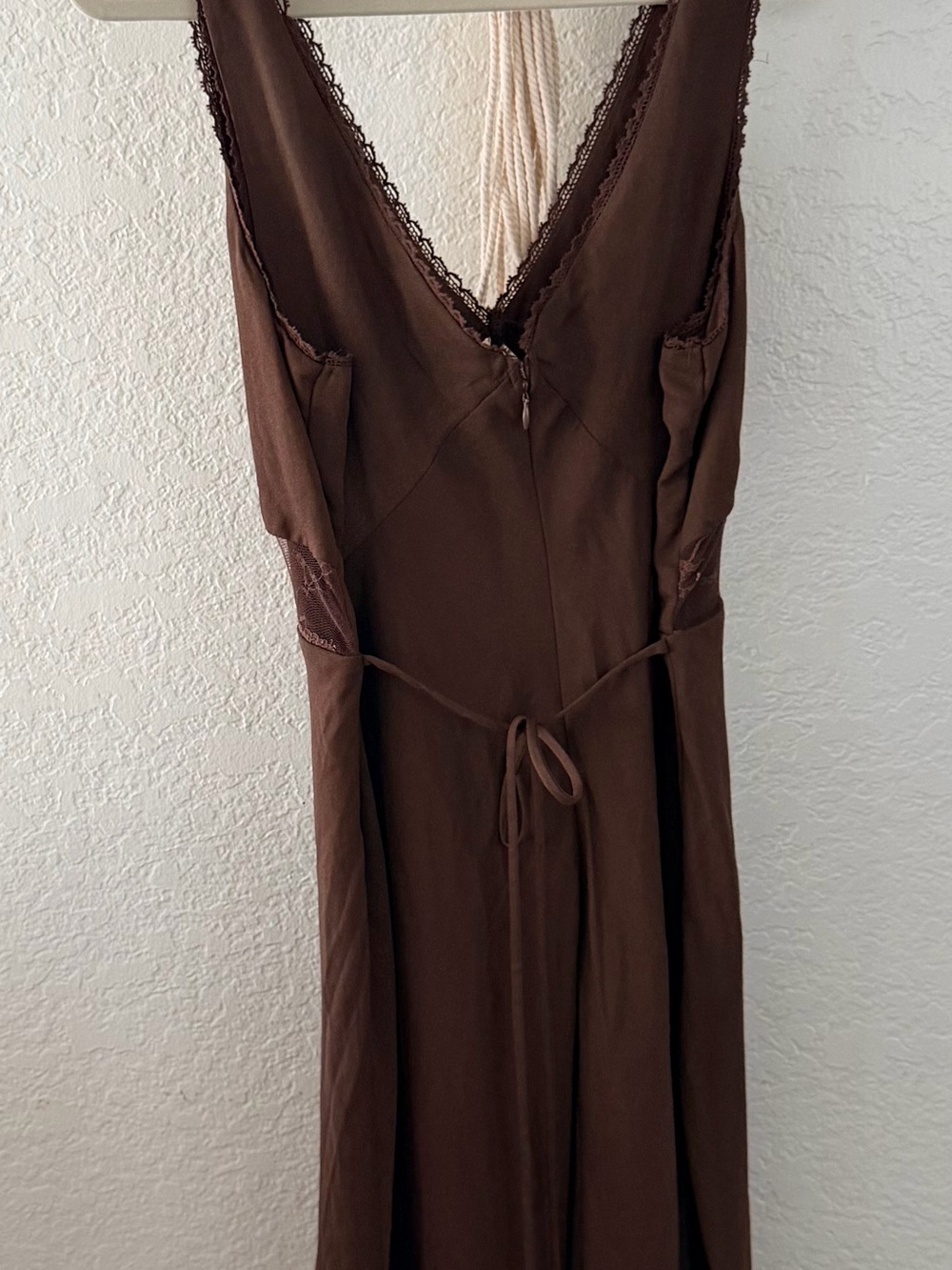Wild Fable Brown Lace-Trim Maxi Slip Dress - Picture 2 of 3